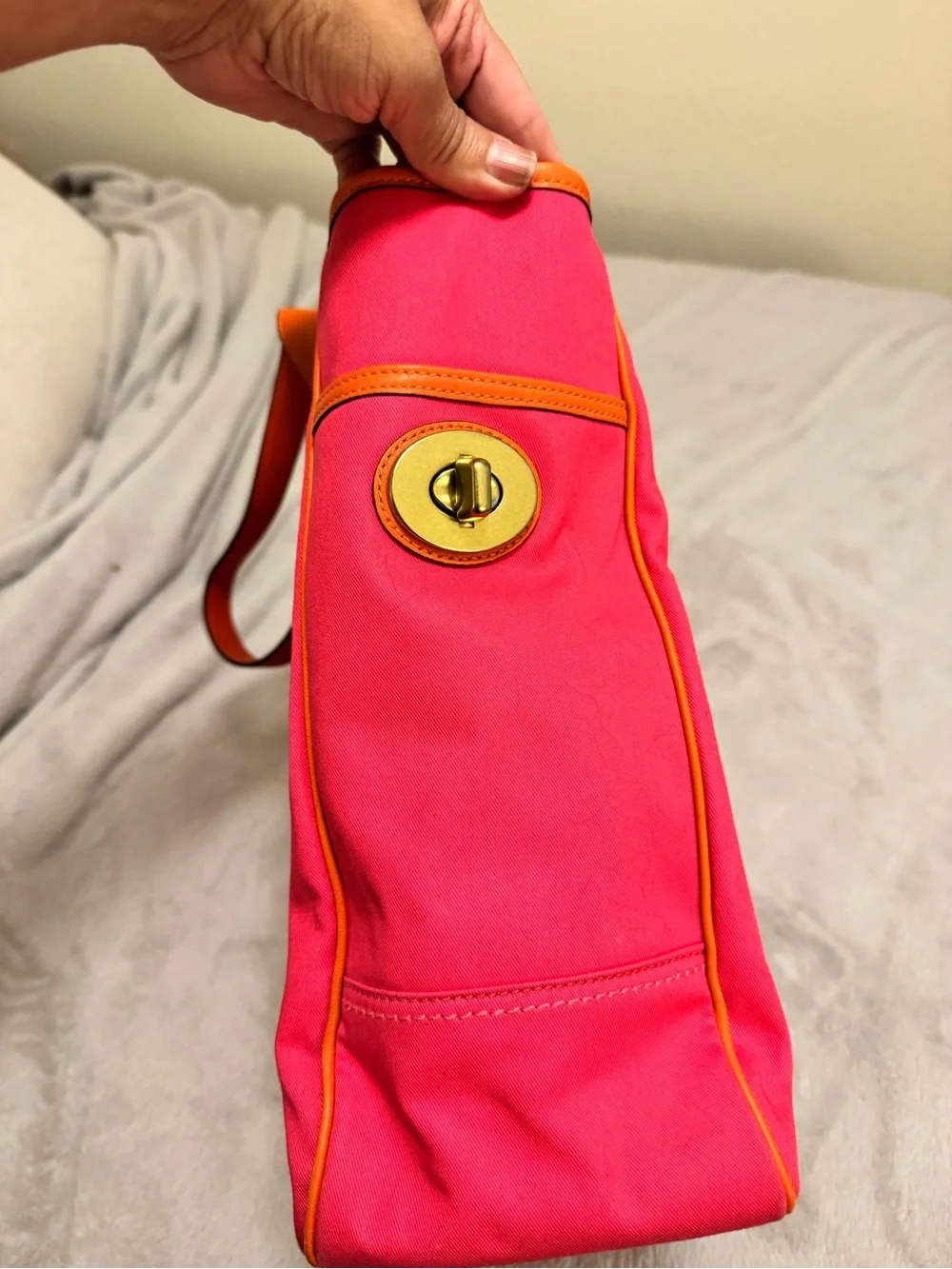 Coach Bonnie Cashin Pink and Orange Graphic Tote